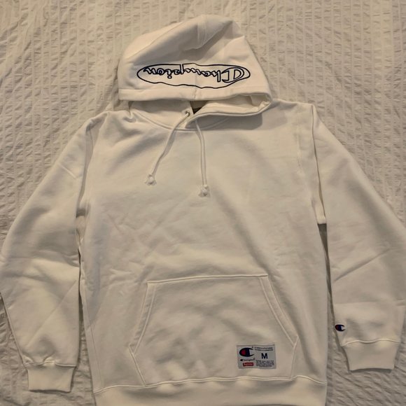 Supreme Champion Outline Hooded Sweatshirt White - Picture 2 of 3